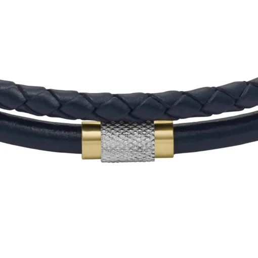 Bracelet Homme Fossil Bijoux - JF04703998 - Cuir,Acier Bleu