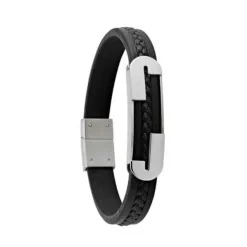 Bracelet Homme Jourdan HB049H - VASCO - Cuir Noir