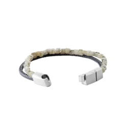 Bracelet Homme labradorite cuir noir Maison de la Bijouterie 3ZY0U5YZ
