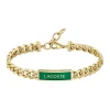 Bracelet Homme Lacoste Fence - 2040323 Acier Doré, Vert Ajustable Circonference Interieure 190 Mm