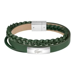 Bracelet Homme Lacoste Fusion - 2040319 Cuir Argent, Vert