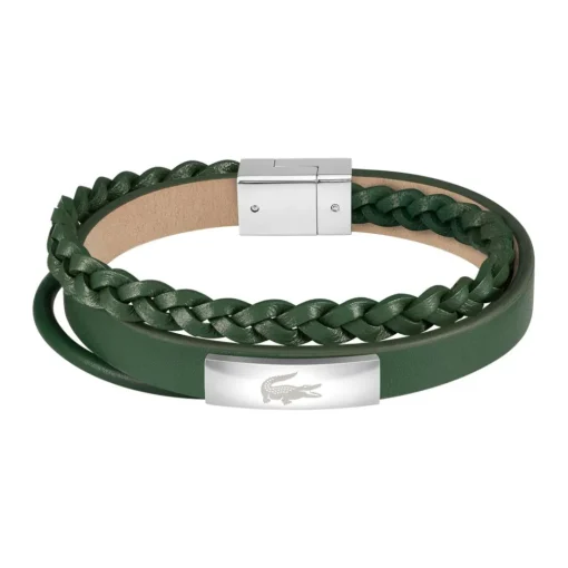 Bracelet Homme Lacoste Fusion - 2040319 Cuir Argent, Vert