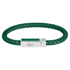 Bracelet Homme Lacoste Rokel - 2040449 Acier, Cuir Noir, Vert