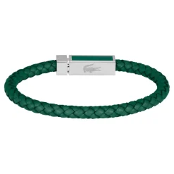 Bracelet Homme Lacoste Rokel - 2040449 Acier, Cuir Noir, Vert