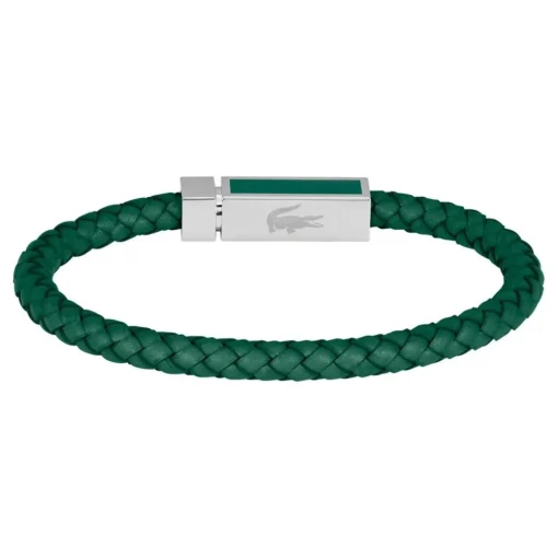 Bracelet Homme Lacoste Rokel - 2040449 Acier, Cuir Noir, Vert