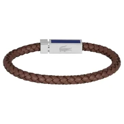 Bracelet Homme Lacoste Rokel - 2040450 Acier, Cuir Marron, Bleu