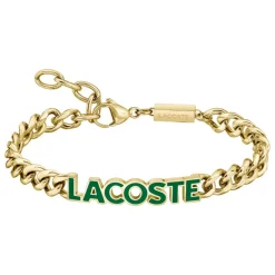 Bracelet Homme Lacoste Script - 2040477 Acier Doré, Vert