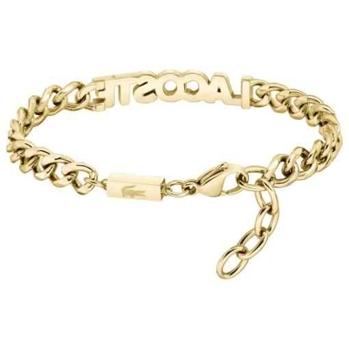 Bracelet Homme Lacoste Script - 2040477 Acier Doré, Vert
