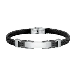 Bracelet Homme Morellato Bijoux SQH31 - Cuir Noir