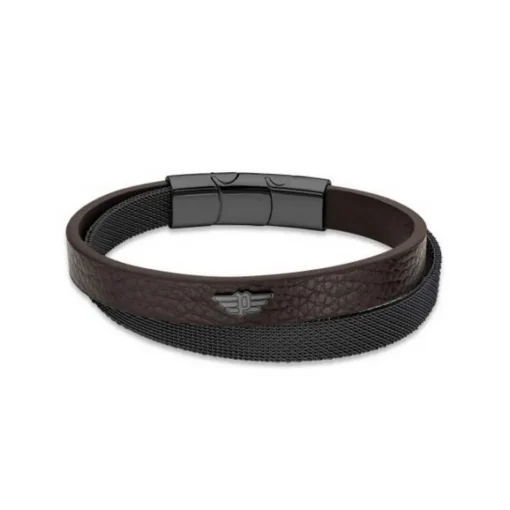 Bracelet Homme Noir et Marron Police Bijoux - HARDWARE