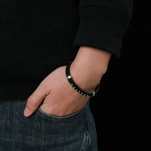 Bracelet Homme Redskins Bijoux - 285818 Cuir Noir