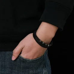 Bracelet Homme Redskins Bijoux - 285826 Cuir Noir