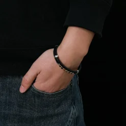 Bracelet Homme Redskins Bijoux - 285819 Cuir Noir