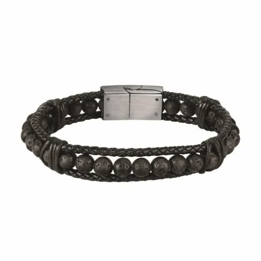 Bracelet Homme Sector Bijoux - SZV97 BANDY Cuir Noir