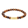 Bracelet Homme Tommy Hilfiger Beads - 2790582 Acier Doré, Marron Ajustable Circonference Interieure : 180Mm