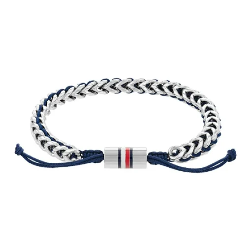 Bracelet HommeTommy Hilfiger Braided Metal 2790511 - Acier, Nylon Bleu