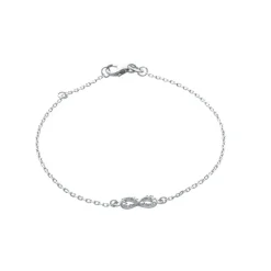 Bracelet Infini femme argent rhodié blanc serti infini griffe - VWZ436ZV