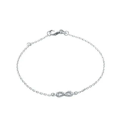 Bracelet Infini femme argent rhodié blanc serti infini griffe - VWZ436ZV