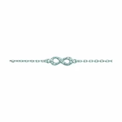 Bracelet Infini femme argent rhodié blanc serti infini griffe - VWZ436ZV
