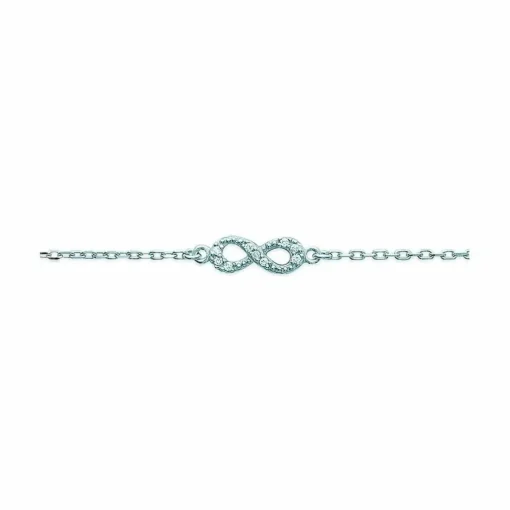 Bracelet Infini femme argent rhodié blanc serti infini griffe - VWZ436ZV