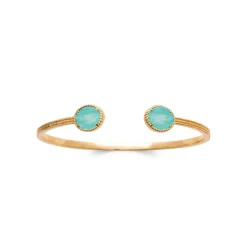 Bracelet Jonc femme amazonite plaqué or Maison de la Bijouterie UW35V35V