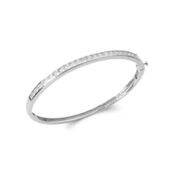 Bracelet Jonc femme argent fermé oxyde de zirconium Maison de la Bijouterie V0Z06Y60