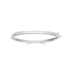 Bracelet Jonc femme argent fermé oxyde de zirconium Maison de la Bijouterie V0Z06Y60