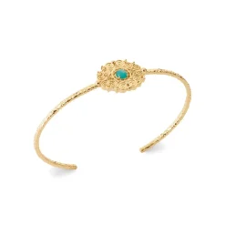 Bracelet jonc femme fantaisie amazonite plaqué or Maison de la Bijouterie UW40435V