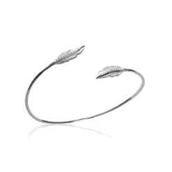 Bracelet Jonc femme fantaisie plume oxyde de zirconium argent Maison de la Bijouterie VWZWWW56