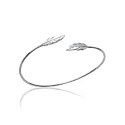 Bracelet Jonc femme fantaisie plume Argent Maison de la Bijouterie WYZ40Y56