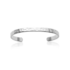 Bracelet Jonc femme fantaisie effet martelé Argent Maison de la Bijouterie VYZ4ZU56