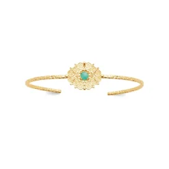 Bracelet jonc femme fantaisie amazonite plaqué or Maison de la Bijouterie UW40435V