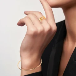 Bracelet jonc femme plaqué or collier simple - U056ZY6Y