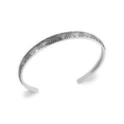 Bracelet Jonc ouvert fantaisie homme argent - VYZWWU6Y