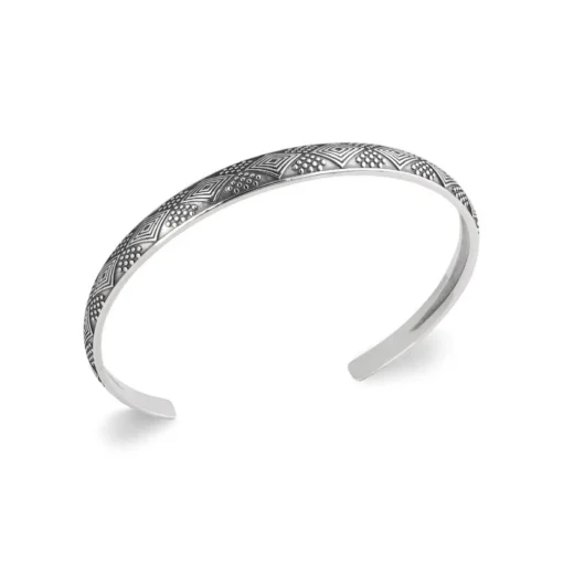 Bracelet Jonc ouvert fantaisie homme argent - VYZWWU6Y