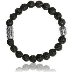 Bracelet Lauren Steven Design ML032 - Bracelet En Pierre Naturelle Pierre de Lave Homme