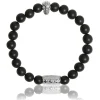 Bracelet Lauren Steven Design ML016 - Bracelet En Pierre Naturelle Onyx Noir Mat Homme