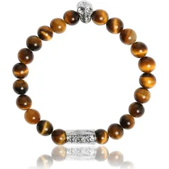 Bracelet Lauren Steven Design ML001 - Bracelet En Pierre Naturelle Oeil de Tigre Homme