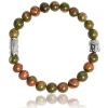 Bracelet Lauren Steven Design ML058 - Bracelet En Pierre Naturelle Unakite Homme