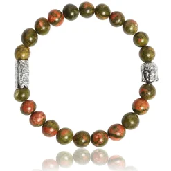 Bracelet Lauren Steven Design ML058 - Bracelet En Pierre Naturelle Unakite Homme