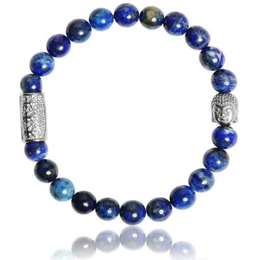 Bracelet Lauren Steven Design ML050 - Bracelet En Pierre Naturelle Lapis Lazuli Homme