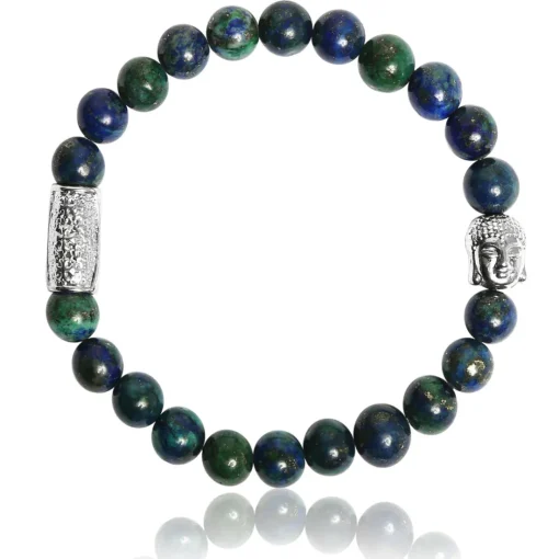 Bracelet Lauren Steven Design ML045 - Bracelet En Pierre Naturelle Chrysocolle Homme