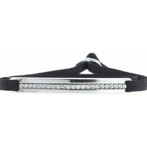 Bracelet Les Interchangeables A31540 - Bracelet Tissu Noir Cristaux de haute qualité Femme