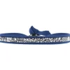 Bracelet Les Interchangeables A24959 - Bracelet Tissu Bleu Cristaux de haute qualité Femme
