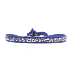 Bracelet Les Interchangeables A24962 - Bracelet Tissu Bleu Cristaux de haute qualité Femme