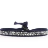 Bracelet Les Interchangeables A24958 - Bracelet Tissu Bleu Cristaux de haute qualité Femme