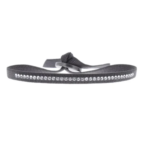 Bracelet Les Interchangeables A31425 - Bracelet Tissu Gris Cristaux de haute qualité Femme