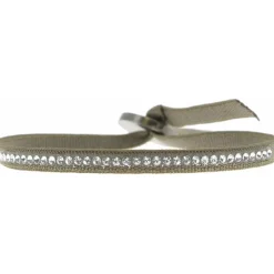 Bracelet Les Interchangeables A17648 - Bracelet Tissu Vert Cristaux de haute qualité Femme