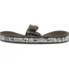 Bracelet Les Interchangeables A24932 - Bracelet Tissu Marron Cristaux de haute qualité Femme
