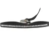 Bracelet Les Interchangeables A17661 - Bracelet Tissu Noir Cristaux de haute qualité Femme